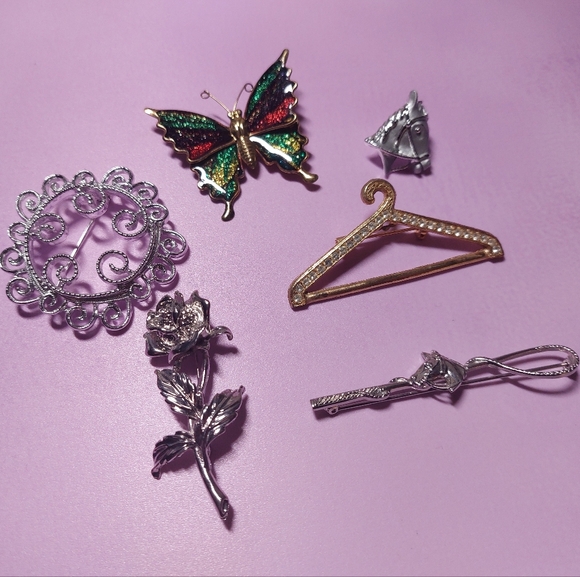 6 Vintage Brooch/Pin Bundle - Picture 1 of 6